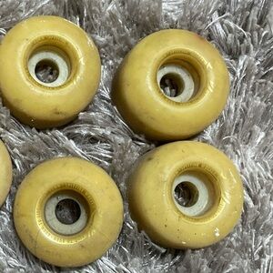 Set of Yellow Skateboard Wheels
